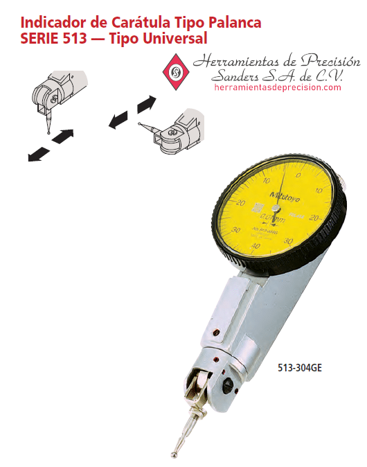 Indicador De Carátula Tipo Palanca Serie 513 — Tipo Universal